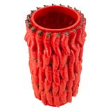 Vaso Rosso Disegni con Peperoncini Diametro 13 cm, - Elmo