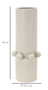 Vaso Tom, Crema, 16x16 h41 cm