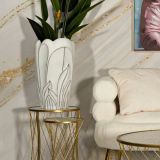 Vaso Tramigna, 29x29 h48 cm, Bianco
