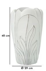 Vaso Tramigna, 29x29 h48 cm, Bianco