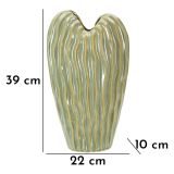 Vaso Verde Beige Finitura Effetto Materico Colore Struttura Beige, - Batesiro