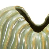 Vaso Verde Beige Finitura Effetto Materico Colore Struttura Beige, - Batesiro