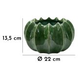 Vaso Verde Disegno con Cactus Diametro 13.5 cm, - Batase