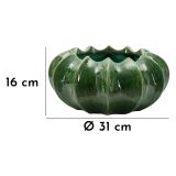 Vaso Verde Disegno con Cactus Diametro 19 cm, - Aysgar