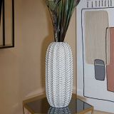Vaso Whitechapel, Bianco e Oro, 19x19 h46 cm