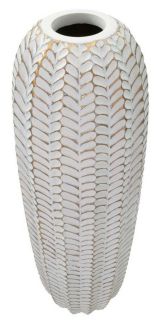 Vaso Whitechapel, Bianco e Oro, 20x20 h67 cm