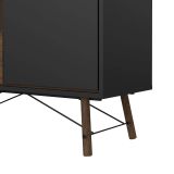 Vetrina 2 ante 101x40x161h cm nera e noce - Mora