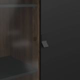 Vetrina 2 ante 101x40x161h cm nera e noce - Mora