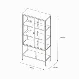 Vetrina 2 ante 80x35x160h cm ardesia - Busseto