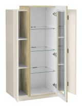 Vetrina Beige 7 Ripiani 10 Vani 80x38x120.5h cm, 3 Ante - Severino
