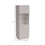 Vetrina Beige Cashmere 4 Ripiani 5 Vani 60x40x178h cm, Apertura Battente - Vadd