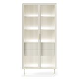 Vetrina Beige Cashmere Trasparente 4 Ripiani 2 Cassetti 92x39x195h cm, 2 Ante - Lafafasa