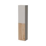 Vetrina Beige Marrone Rovere 4 Ripiani Un'anta 39.9x29.8x180h cm, Apertura Push Pull - Longano