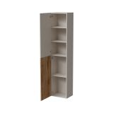 Vetrina Beige Marrone Rovere 4 Ripiani Un'anta 39.9x29.8x180h cm, Apertura Push Pull - Longano