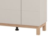 Vetrina Beige Marrone Rovere Nodi 2 Ripiani Apertura Battente 77x35x127.5h cm, 2 Ante - Mezzago
