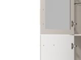 Vetrina Beige Marrone Rovere Nodi 4 Ripiani Apertura Battente 58x40x193h cm, 2 Ante - Sparso