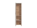 Vetrina Beige Marrone Rovere Nodi 4 Ripiani Apertura Battente 58x40x193h cm, 2 Ante - Sparso