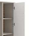 Vetrina Beige Marrone Rovere Nodi 4 Ripiani Apertura Battente 90x40x116.5h cm, 2 Ante - Castella