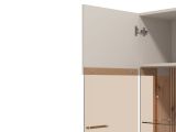 Vetrina Beige Marrone Rovere Nodi 6 Ripiani Apertura Battente 90x35x146.5h cm, 2 Ante - Talla