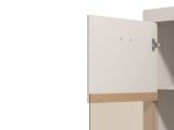 Vetrina Beige Nero 2 Ripiani 2 Ante 83.5x35x130h cm, 3 Vani - Imbaro