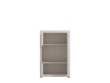 Vetrina Beige Nero 2 Ripiani 2 Ante 83.5x35x130h cm, 3 Vani - Imbaro