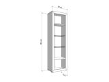 Vetrina Beige Nero 4 Ripiani Un'anta 58x35x194h cm, 5 Vani - Palena
