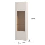Vetrina Beige Nero 4 Ripiani Un'anta 58x35x194h cm, 5 Vani - Palena