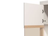 Vetrina Beige Nero 4 Ripiani Un'anta 58x35x194h cm, 5 Vani - Palena