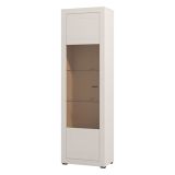 Vetrina Beige Nero 4 Ripiani Un'anta 58x35x194h cm, 5 Vani - Palena