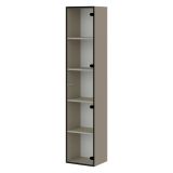 Vetrina Beige Nero 4 Ripiani Un'anta 35x32x168h cm, 5 Vani - Roburent