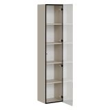 Vetrina Beige Nero 4 Ripiani Un'anta 35x32x168h cm, 5 Vani - Roburent