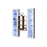 Vetrina Bianco 12 Ripiani 2 Ante 40x30x180h cm, 16 Vani - Gadoni