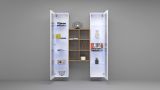 Vetrina Bianco 12 Ripiani 2 Ante 40x30x180h cm, 16 Vani - Gadoni
