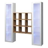 Vetrina Bianco 14 Ripiani 2 Ante 40x30x180h cm, 19 Vani - Marea