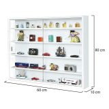 Vetrina Bianco 4 Ripiani 2 Ante 60x80x10h cm, 5 Vani - Oulx