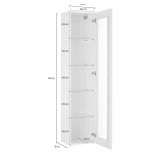 Vetrina Bianco 4 Ripiani Un'anta 40x30x180h cm, 5 Vani - Arnika