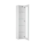 Vetrina Bianco 4 Ripiani Un'anta 40x30x180h cm, 5 Vani - Arnika
