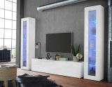 Vetrina Bianco 4 Ripiani Un'anta 40x30x180h cm, 5 Vani - Arnika
