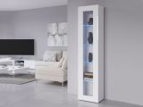 Vetrina Bianco 4 Ripiani Un'anta 40x30x180h cm, 5 Vani - Arnika