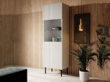 Vetrina Bianco 4 Ripiani Un'anta 60x42x183h cm, 5 Vani - Luzzana