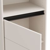 Vetrina Bianco Crema Nero 4 Ripiani Apertura Battente 55x40x193h cm, Un'anta - Calto