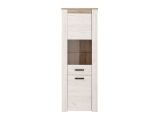 Vetrina Bianco Larice Marrone 4 Ripiani Apertura Battente 68.5x36.5x195h cm, Un'anta - Sulbiate