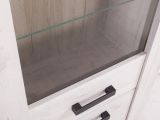 Vetrina Bianco Larice Marrone 4 Ripiani Apertura Battente 68.5x36.5x195h cm, Un'anta - Sulbiate