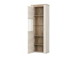 Vetrina Bianco Larice Marrone 4 Ripiani Apertura Battente 68.5x36.5x195h cm, Un'anta - Sulbiate