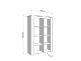 Vetrina Bianco Larice Marrone Rovere Nodi 6 Ripiani Apertura Battente 99.5x36.5x146.5h cm, 2 Ante - Sagama