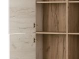 Vetrina Bianco Larice Marrone Rovere Nodi 6 Ripiani Apertura Battente 99.5x36.5x146.5h cm, 2 Ante - Sagama
