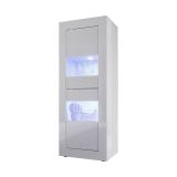 Vetrina Bianco Lucido 3 Ripiani 2 Cassetti 60.9x42x161.2h cm, 2 Ante - Uffugo
