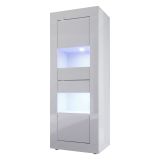 Vetrina Bianco Lucido 3 Ripiani 2 Cassetti 60.9x42x161.2h cm, 2 Ante - Uffugo