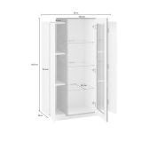 Vetrina Bianco Lucido Grigio Ardesia 7 Ripiani 3 Ante 80x38x121h cm, 10 Vani Made in Italy - Ablaze