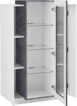 Vetrina Bianco Lucido Grigio Ardesia 7 Ripiani 3 Ante 80x38x121h cm, 10 Vani Made in Italy - Ablaze